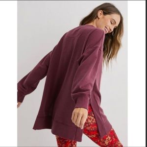 Aerie Good Vibes Oversized Sweatshirt Side Split Tunic